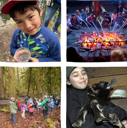 students having fun at outdoor school